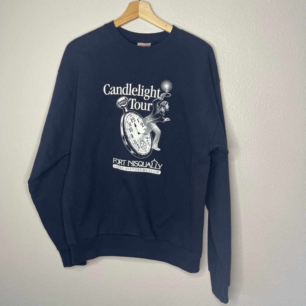 Men's Unisex Candlelight Tour Fort Nisqually History Museum Black Sweater Medium